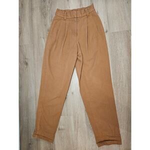 Womens high waist pleated brown trouser pants 80s 90s